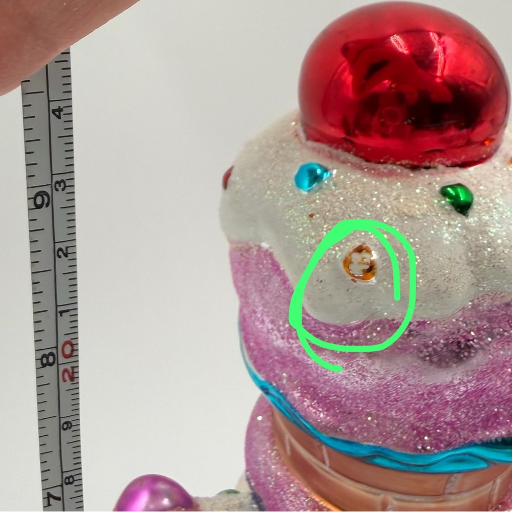 Christopher Radko Christmas Holiday Candy Jar Sugar Shack House Pink Blue As Is - Picture 9 of 12